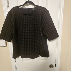 Elegant Black and Brown Houndstooth Women's Top